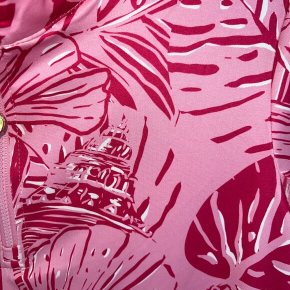 STELLA PARKER SPORT Women's Small L/S 1/4 Zip Golf Active Pink Floral Top NWT - Picture 4 of 4